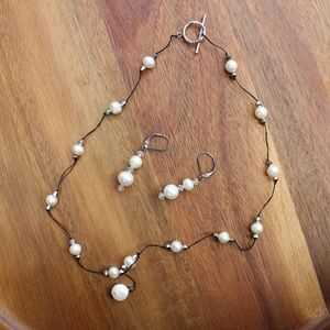 Fresh Water Pearl Drop w/ Crystal Set